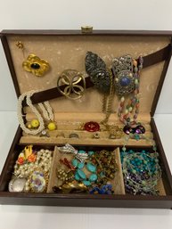 Vintage Costume Jewelry In A Vintage Box