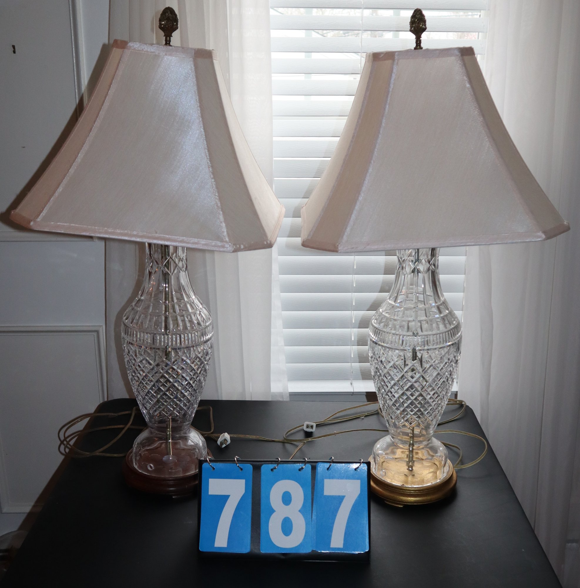 2 Waterford Crystal Lamps - 18\, image size:1974x2000