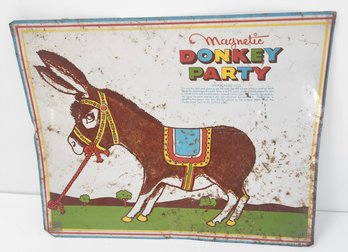 Vintage Metal Pin The Tail On The Donkey Sign