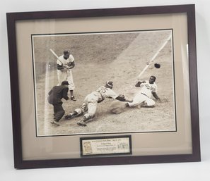 Giant Shadowbox Jackie Robinson 1952 Steals Home Legendary Baseball Photo Frame