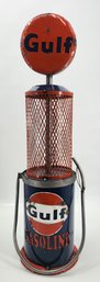39' Folk Art Metal Gas Station Sculpture Gulf Gasoline Pump