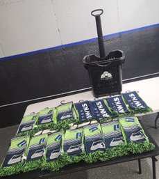 14 Brand New Seattle Seahawks Scarfs & 1 EMS Eastern Mountain Sports Cart
