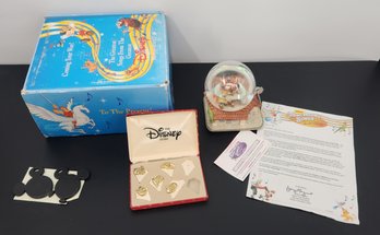Lot Of Disney Items - Snow Globe & Pins