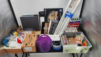 Lot Of Miscellaneous Paper/ Office Goods - Leather Booklet Folder - Pens, Photo Paper