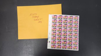 1993 Uncut Elvis Stamp Sheet