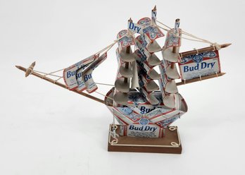 Handmade Model Sailboat Bud Dry Beer Cans - Kan Klipper - Folk Art Piece