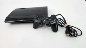 Slim Sony PlayStation 3 (PS3) Console With Wireless Controller & Cable - Untested