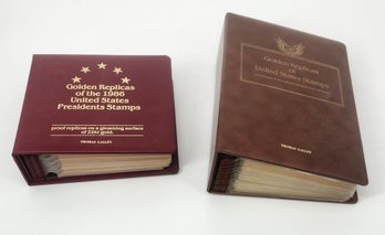 2 Golden Replicas Of United States Stamps & 1986 Presidents - 24KT Stamp Collection - First Day Issues