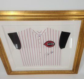 Framed Signed Pete Rose Cincinnati Reds Majestic Jersey - Autographed