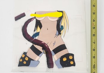 Explicit Anime Animation Cel Drawing Female Character In Graphic Act
