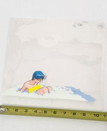 Original Anime Animation Cel Blue Hair Girl In Water - Explicit