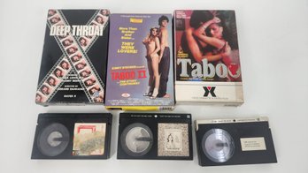 Vintage Adult Film XXX VHS & VHS-C Beta BetaMax Tape Collection - Taboo, Deep Throat, Taboo II - CLASSICS!