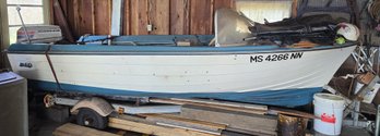 MFG (Molded Fiber Glass Company) Boat On Trailer W/ Evinrude Motor