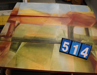 3 Pieces Become One - 44' X 48.5' (Total) - Oil On Linen Framed Art Work - Unknown Artist