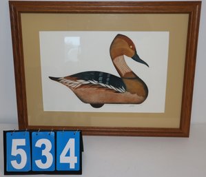 29' X 22' - Framed Art Work - Signed - DUCK! Whistling Tree Duck II Nevin 1986 70/150