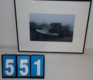 22' X 17.5' - Framed SIGNED Art Work - Unknown Artist - Photo Silver Dollar Boat - Fishing