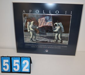 28' X 23' - Framed Art Work - Unknown Artist - Apollo 11 NASA - 20th Anniversary