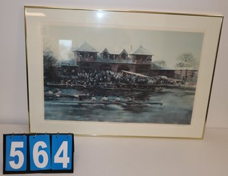 35' X 24' - Framed Art Work - Unknown Artist - John Gable SIGNED - Morning Head Of The Charles 204 / 450