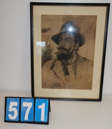 21' X 27.5' - Framed Art Work - Unknown Artist - Etching?