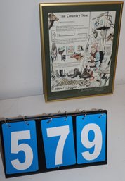 14' X 11' - Framed Art Work - The Country Seat Bathroom Cartoon - Christopher Curtis & Rodger McPhail