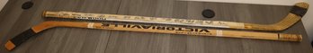 2 Autographed Boston Bruins Hockey Sticks - Terry O'Reilly & Team Signed