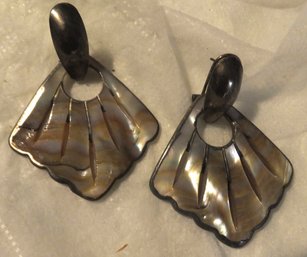 MOTHER OF PEARL PIERCED EARRINGS