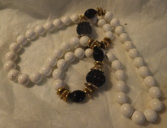 19' FASHION NECKLACE BLACK/WHITE