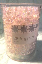 28 Ft Beaded Garland White Iridescent