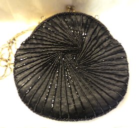 BLACK BEADED EVENING BAG