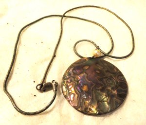 RAINBOW ABALONE SHELL NECKLACE 18'