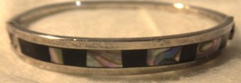 BANGLE BRACELET ONYX & MOTHER OF PEARL