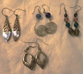 4 PAIR VINTAGE PIERCED EARRINGS