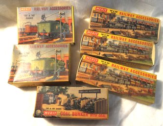 6 MERIT EMPTY BOXES FOR RAILROAD ACCESSORIES