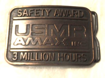 BELT BUCKLE USMR AMAX SAFETY AWARD