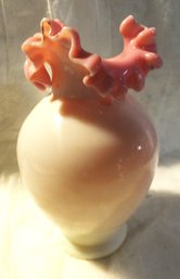 MOUTH BLOWN PINK / WHITE VASE 5'