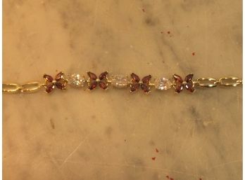 LADIES BRACELET WITH AMBER & RHINESTONES