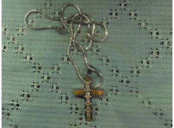 HEAVY STAINLESS STEEL CROSS AND 24' CHAIN