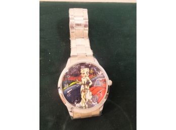 MEN'S BETTY BOOP STAINLES STEEL WATCH