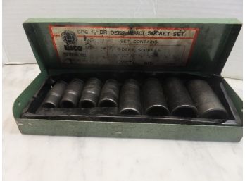 9 PC DEEP IMPACT SOCKET SET WITH METAL BOX