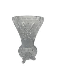 VINTAGE THISTLE CUT CRYSTAL FOOTED FLORAL VASE MOTHERS DAY GIFT HOME DECOR