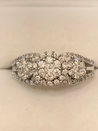 Stunning Multi Diamond White Gold Cluster Ring