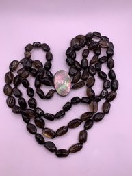 Beautiful Triple Strand Smoky Quartz Necklace