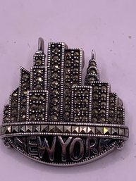 Cool Judith Jack New York Skyline Brooch Sterling Silver