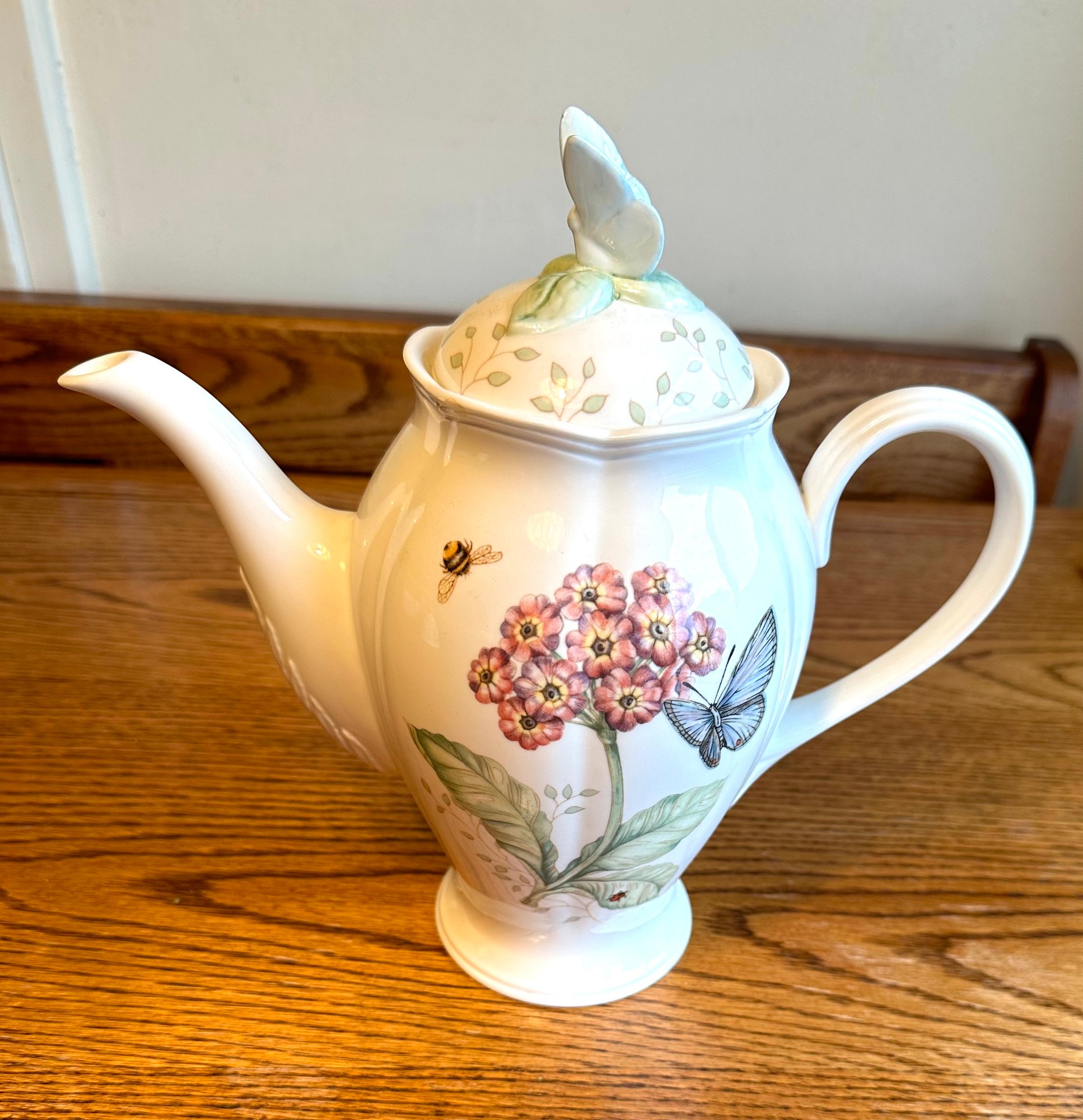 Vintage LENOX Butterfly Meadow Coffee Pot By Louise Le Luyer #7890  display picture 1