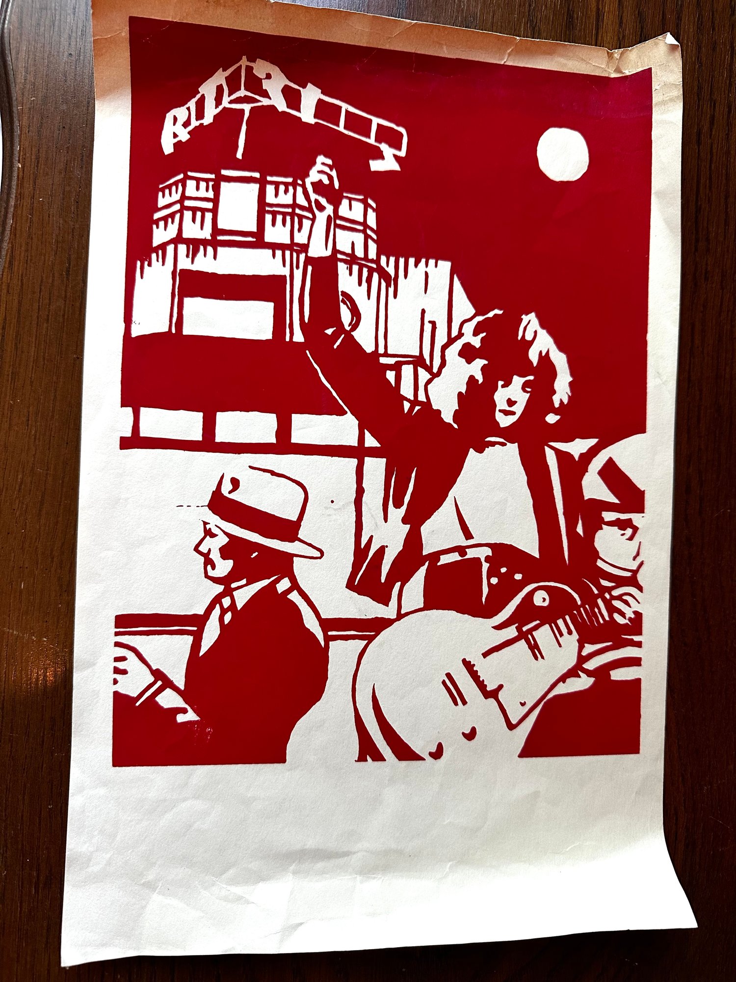 Vintage Led Zeppelin Red And White Poster #8894 | Auctionninja.com