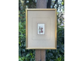 Vintage Indo-Persian Miniature Painting Of Man On Bone