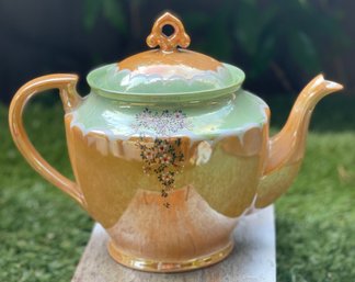 Antique Hand-Painted Nippon Lusterware Teapot  Circa 1900s Japan
