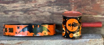 Vintage 1940s Halloween Tin Litho Noisemakers