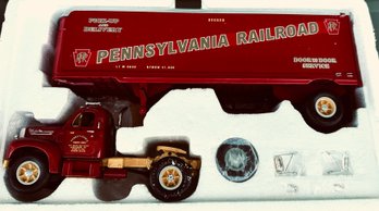 (G) First Gear 1994Pennsylvania RR 1960 Model B-61 Mack Die-Cast Tractor And Trailer