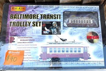 (C1) RAIL KING By MTH Electric Trains  30-4027-0 'Baltimore Transit Trolley Set' O Gauge